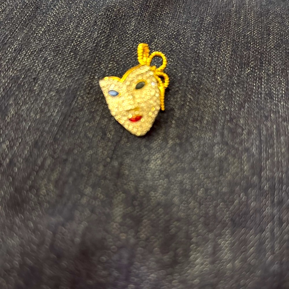 Very RARE SWAROVSKI Venetian mask crystal pin brooch